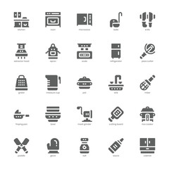 Kitchen Appliance icon pack for your website, mobile, presentation, and logo design. Kitchen Appliance icon solid design. Vector graphics illustration and editable stroke.