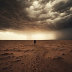 Lost Wanderer in Desert
