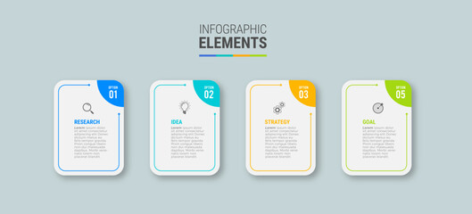 Business infographic template design icons 4 options or steps