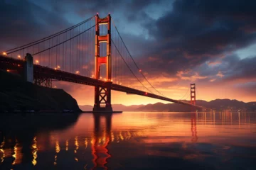 Foto op Plexiglas golden gate bridge at sunset © Nature creative
