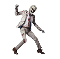 Obraz premium full-length dancing zombie, png file of isolated cutout object with shadow on transparent background.