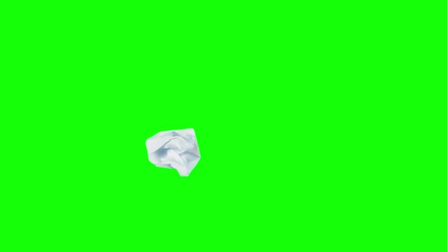 Big letter F on white rectangle stop motion animation of paper crumple looping on green screen. Theme alphabet and letters used as logo or symbol of brand. Minimalistic cartoon stopmotion typography