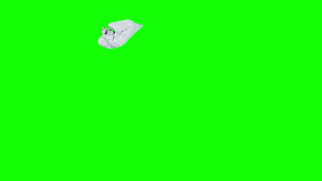 The big letter D on red rectangle stop motion animation of paper crumple looping on green screen. Theme alphabet and letters used as logo or symbol of brand. Minimalistic cartoon stopmotion typography