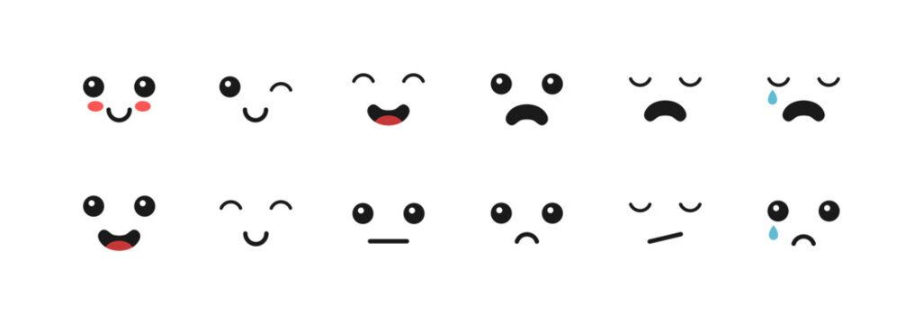 Face expression design element set