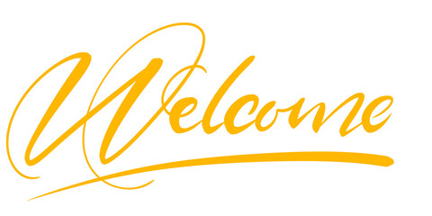 Welcome golden lettering