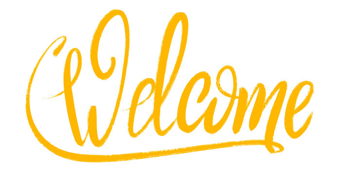 Welcome golden lettering