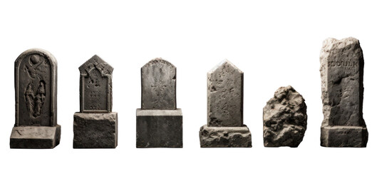 tombstones, png file of isolated cutout object on transparent background. - obrazy, fototapety, plakaty