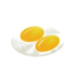 Handmade drawing cartoon fried egg picture png file, transparent background.