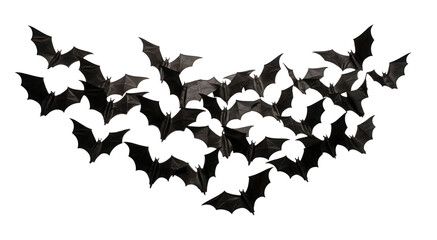 flying flock of bats, png file of isolated cutout object on transparent background. - obrazy, fototapety, plakaty