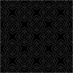 A repeat pattern of white dots on a black background. Simple texture for posters, sites, business cards, covers.