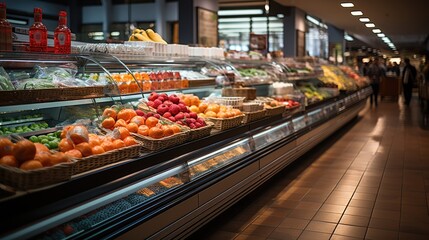 Supermarket heaven, Discover the diverse assortment of products. - obrazy, fototapety, plakaty