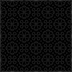 A repeat pattern of white dots on a black background. Simple texture for posters, sites, business cards, covers.