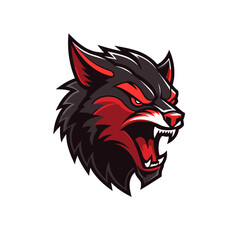 Illustration of a wolf head mascot isolated on a white background.
