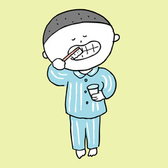 一人で歯磨きをする子ども1