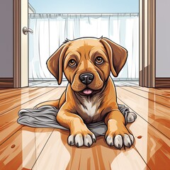 Cute Dog in cartoon style