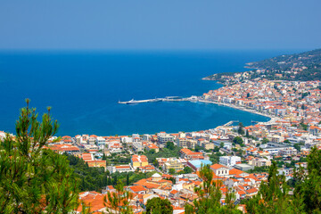 Naklejka premium View of Vathi the capital of Samos island, Greece.