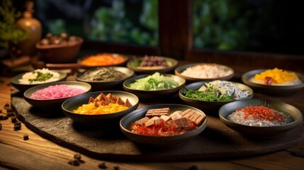 konnyaku dishes in a traditional Japanese setting, featuring the translucent nature of konnyaku