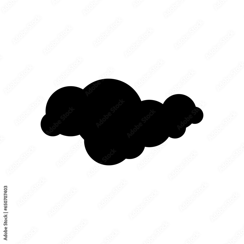 Poster clouds in silhouette flat icon style. vector illustration in unique shape. editable graphic resource
