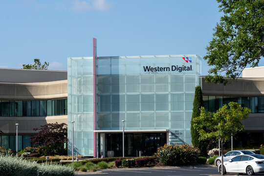 Western Digital headquarters in San Jose, California, USA - June 8, 2023.Western Digital Corporation is an American computer drive manufacturer and data storage company.