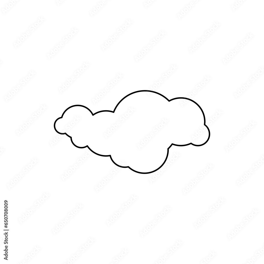 Poster clouds in outline flat icon style. vector illustration in unique shape. editable graphic resources f