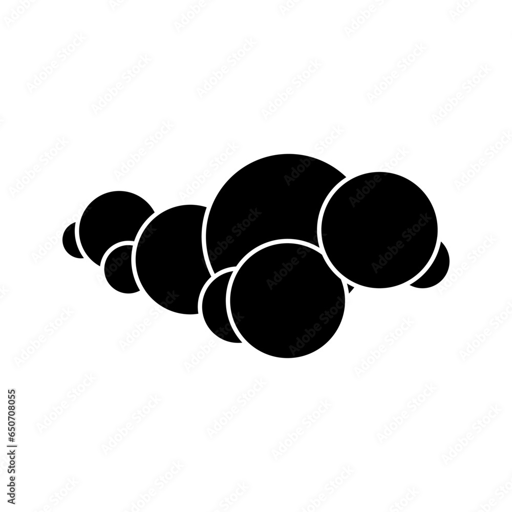 Poster clouds in black fill flat icon style. vector illustration in unique shape. editable graphic resource