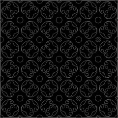 A repeat pattern of white dots on a black background. Simple texture for posters, sites, business cards, covers.
