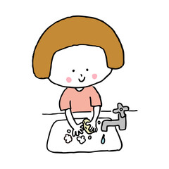 石けんで手を洗う子ども2