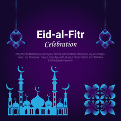 Fototapeta premium Eid al Fitr Islamic social media vector design