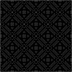 A repeat pattern of white dots on a black background. Simple texture for posters, sites, business cards, covers.