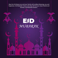 Eid Mubarak social media vector template design