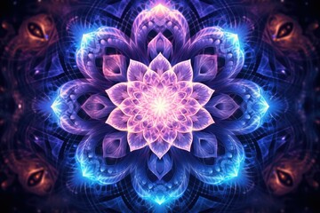 Abstract blue mandala wall art