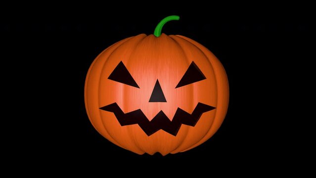 Isolated Halloween Pumpkins Animation, Background, on Alpha Channel, Loop
