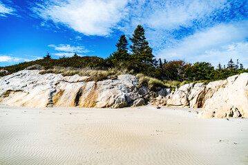 Beautiful natural beach at Reid State Park in Maine, USA