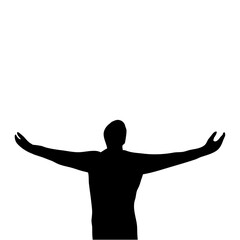 silhouette of person celebrating success