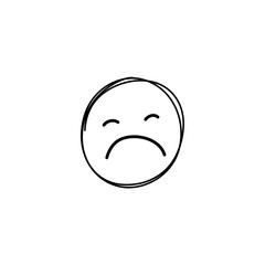 Doodle Emoji face icon. Hand drawn sketch style.