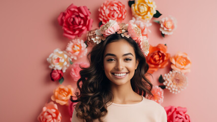 Pretty girl posing on her fifteenth birthday. Quinceañera (Quinceanera) celebration.