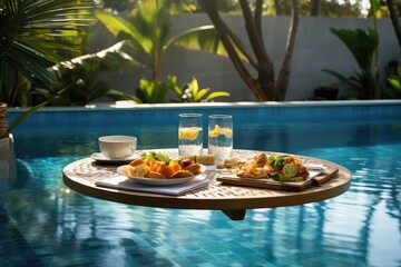 floating breakfast Bali pool