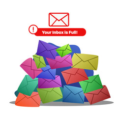 stack of emails full of colorful vector style. Indicates that the inbox is full of email or trash.