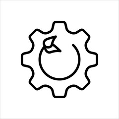 Leaf and gear. Eco industry icon concept isolated on white background.