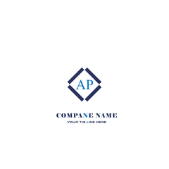 AP letter technology logo design on white background. AP creative initials letter IT logo concept. AP letter design.