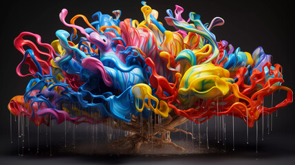 colorful brain explosion  - obrazy, fototapety, plakaty
