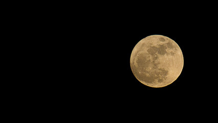 Full moon in black sky at night