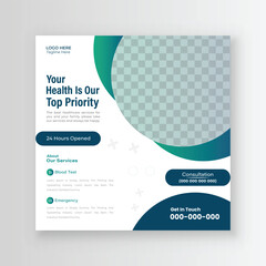 Medical Healthcare Social Media Post-Banner Or Template Design