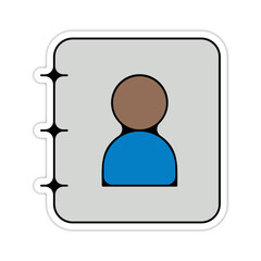 picto logo icones et symbole contact profil cv fin couleur bleu relief