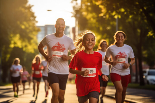 Determination on Display: Charity Run Participants