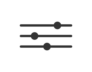 Adjustment button icon vector. Control volume icon in flat style. Audio adjusting sign vector illustration on white isolated background.