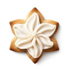 Christmas cookies in the shape of Star on isolated white background. Generative AI
