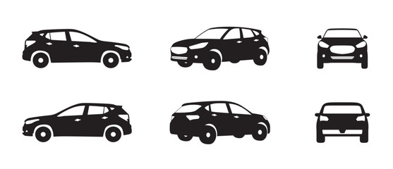 Car icon modern set isolated on the background. Flat and cartoon style. Ready to apply to your design. Vector illustration.