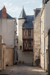 Ruelle de la vieille ville d'Angers (Maine et loire) - obrazy, fototapety, plakaty