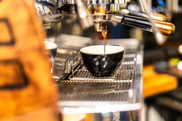 professional espresso machine inside a specialty coffee